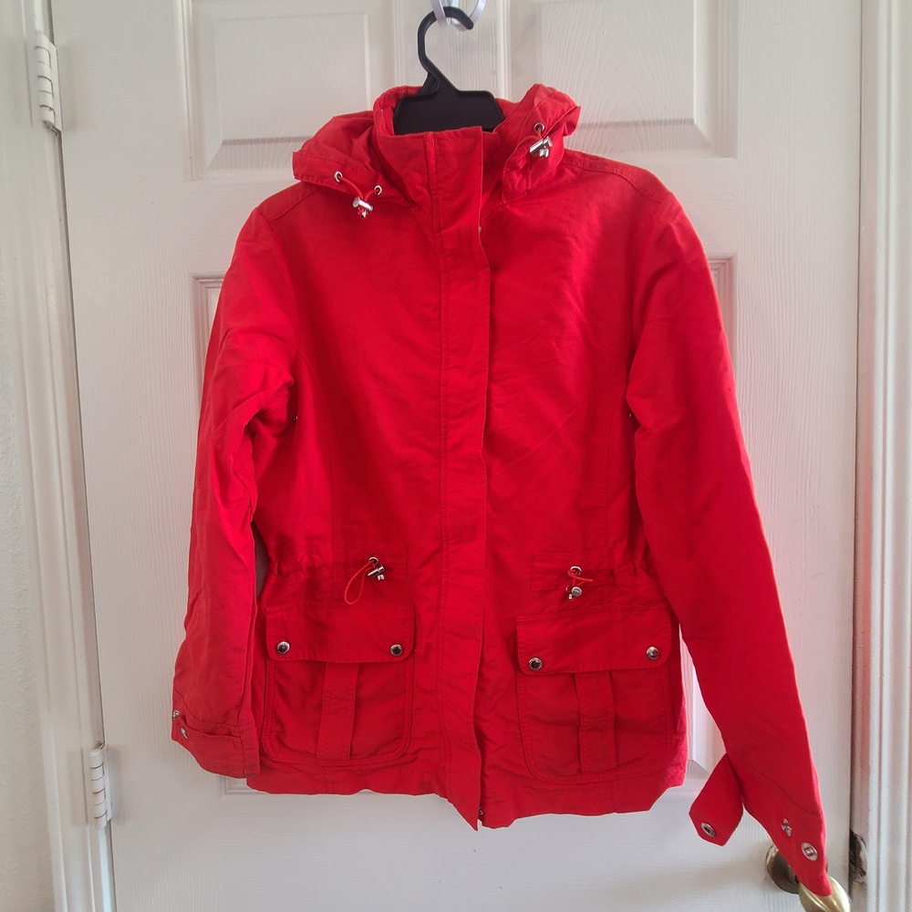 Lands' End Red Hooded Utility Jacket - Picture 6 of 14